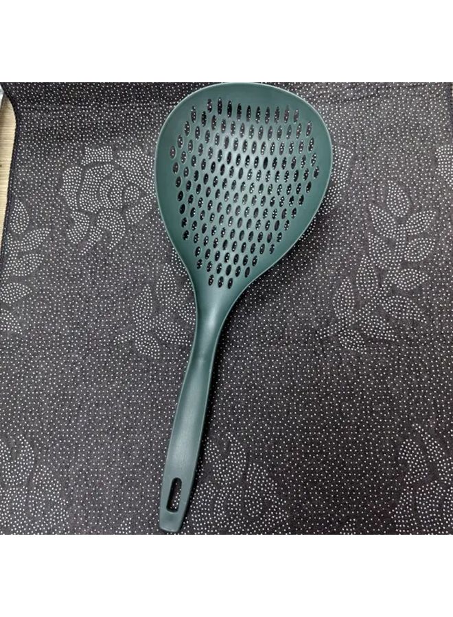 Green Plastic Strainer Scoop Colander Slotted Pasta Skimmer with Ergonomic Handle - Image 5